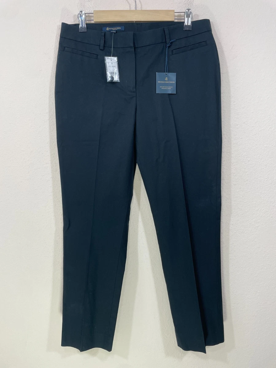 Pantalon Lin Doublé Brooks Brothers 346 - Coupe Caroline - Taille 6 - Femme - Kaki