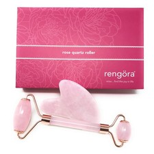 Jade Roller For Face - Authentic Rose Quartz Facial Rollers for Women, Pink