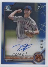 2022 Bowman Draft Chrome Pick Blue Refractor 67/150 Tyler Stuart Auto 0a98