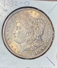1882-O Morgan Silver Dollar Silver Coin, Gorgeous Rainbow Color BU