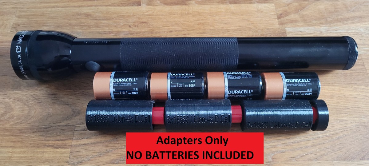 3x 18650 Li-Ion to 4D-Cell Maglite ADAPTER- Flashlight