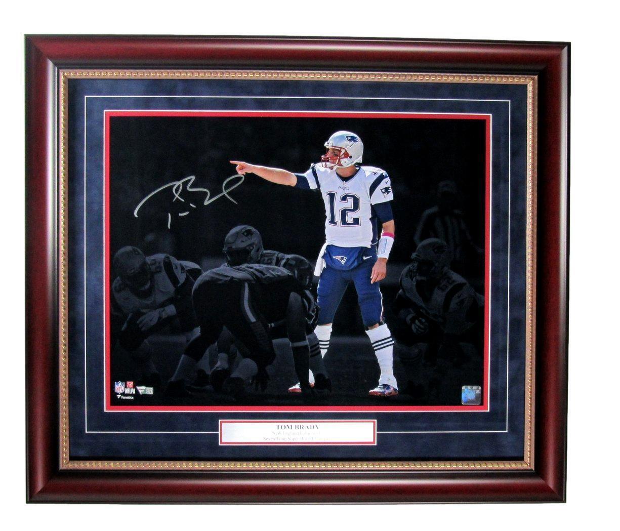 Tom Brady Autographed Signed 16x20 Photo New England Patriots Framed Fanatics 