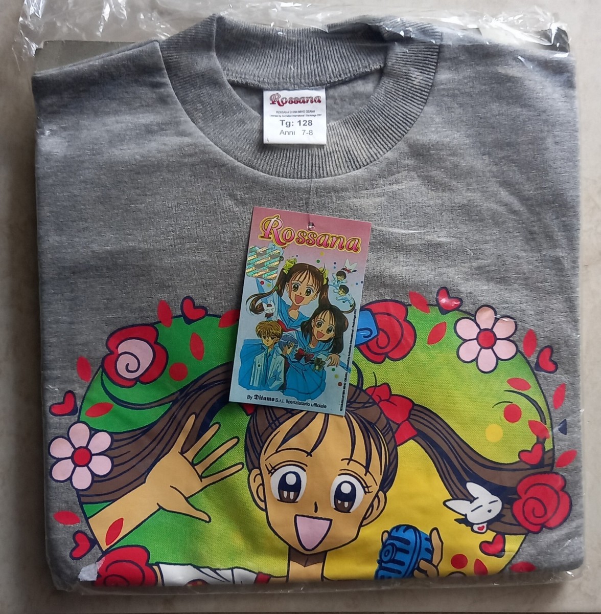 Maglietta vintage cartone animato Rossana anime 2001