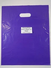200 Qty. 12" x 15" Purple Glossy Low Density Merchandise Bag Retail Shopping