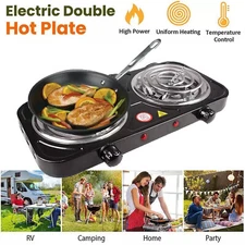 2000W Portable Kitchen Electric Double Burner Hot Plate Cooktop Cooking Stove