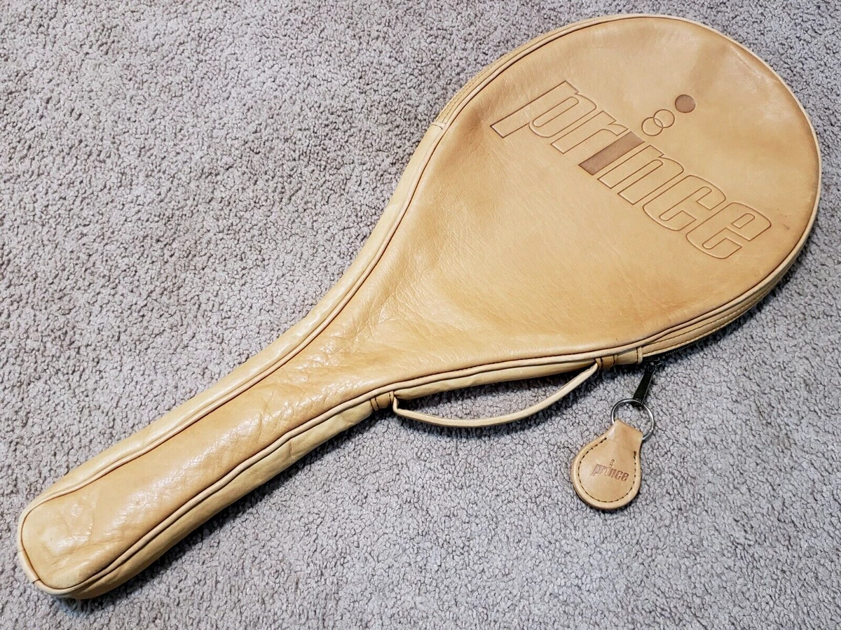 Vintage Prince Boron Brown Tan Leather Tennis Racquet Case Cover Rare HTF