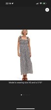 DVF Diane Von Furstenberg For Target Smocked Strap Neutral Poppy Midi Dress S