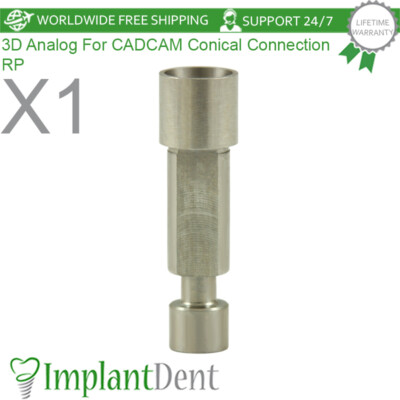 1x Dental CAD/CAM Analog 3D Regular Platform (RP) Conical Connection Hex 2,65mm