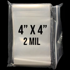 100 4" x 4" Clear Reclosable Zip Seal Bag Plastic 2 Mil Lock Bags Jewelry Zipper