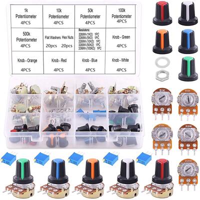 25 Stück B1K B10K B50K B100K B500K Ohm Potentiometer Regler Linearpotentiometer 3 Pi