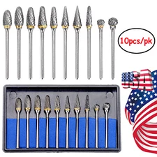 10Pcs Tungsten Steel Dental Carbide Burs Lab Burrs Tooth Drill 2.35mm Shank