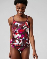Athleta Seascape Bra Cup Tankini Top-Hero Bloom Decadent Chocolate-34D/DD-NWT