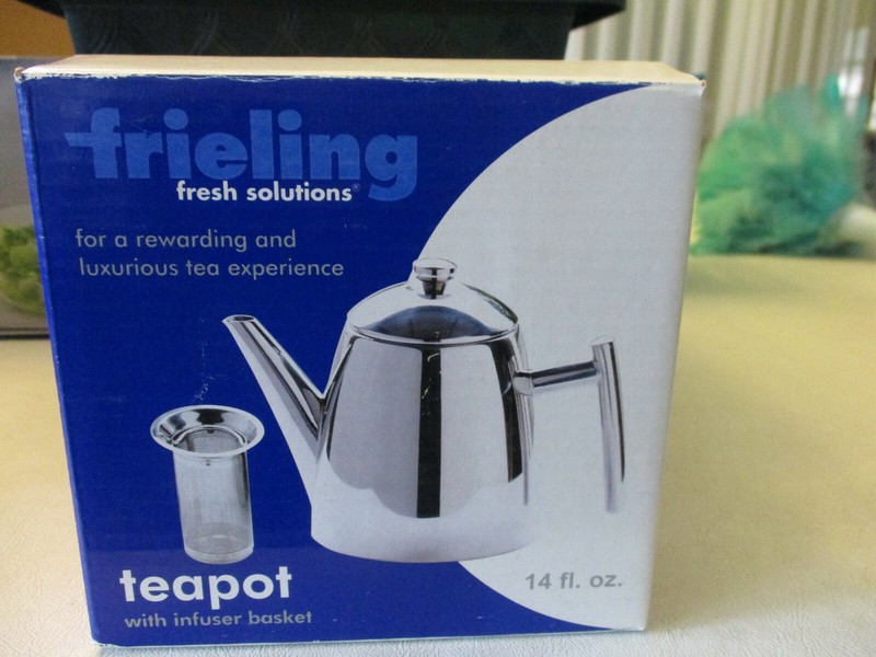 FRIELING MINI TEAPOT W/ INFUSER BASKET 14 FL OZ NO MORE PAPER FILTERS NIB
