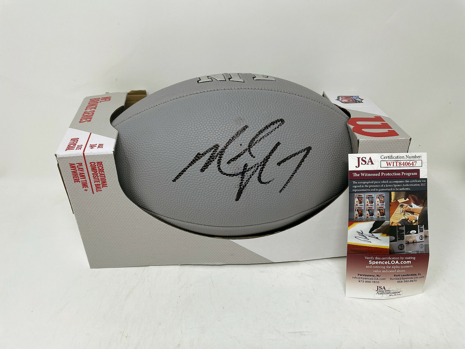 MICHAEL MIKE VICK Philadelphia Eagles Autographed SIGNED NFL Football w/ JSA COA 