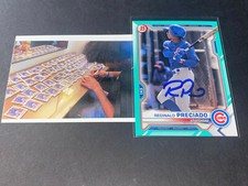 Reginald Preciado Chicago Cubs Auto Signed 2021 Bowman Aqua Base