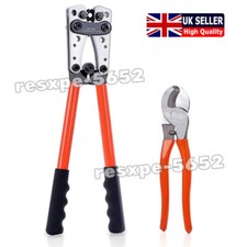 Battery Cable Lug Crimping Tool Wire Crimper With Cable Cutter for 10-0 AWG