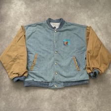 Vintage 90s Alamo Bowl Denim Jacket Size M Bomber Football Texas San Antonio USA