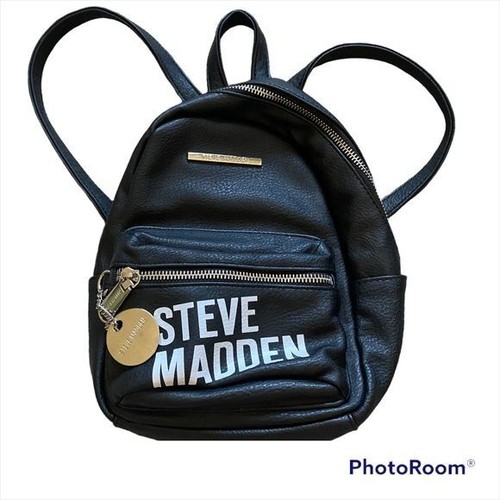 Steve Madden Black Logo Mini Backpack 