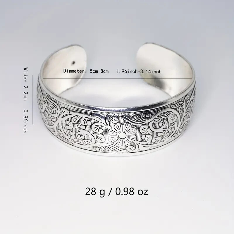 925 Sterling Silver Vintage Style Tibetan Tibet Bracelet Bangle