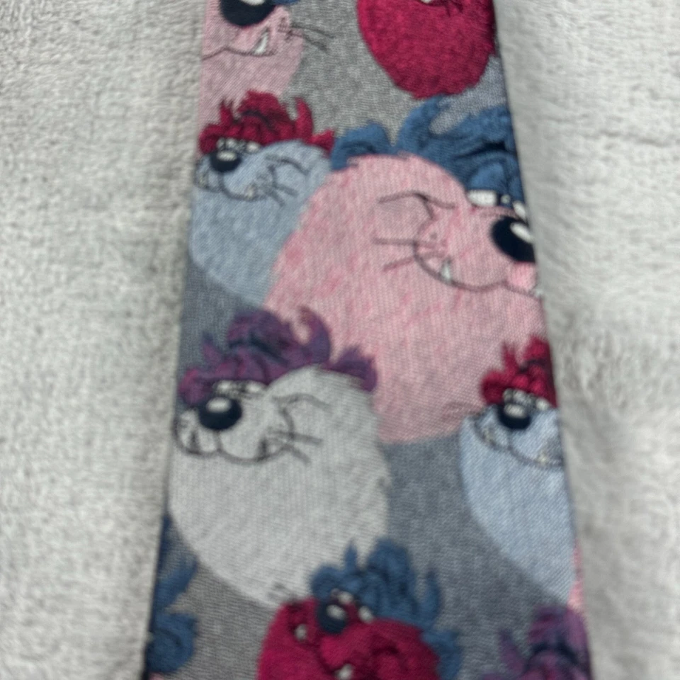 Gravata Looney Tunes Tasmanian Devil Allover impressão abstrata EUA 3,5"x57" novidade Taz - Imagem 2 de 4