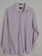 James Tattersall Men's Striped Long Sleeve Button Down Dress Shirt 16 1/2/34-35