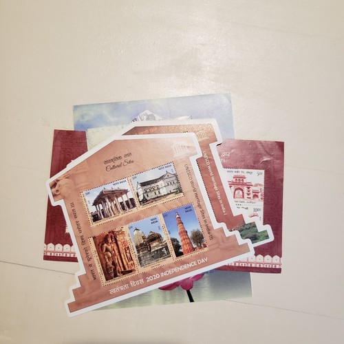 2 souvenir sheet of India Cultural Sites & Historical Forts Gates & Monuments - Picture 3 of 12