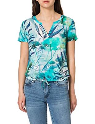 Gerry Weber Casual Womens Bluse 1/2 Arm Blouse Grün/Blau Druck 36