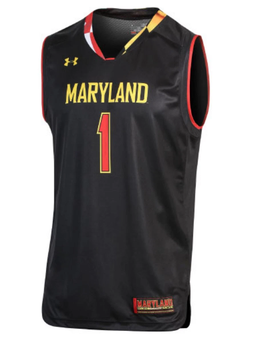 Men's Under Armour #1 Red Maryland Terrapins College Replica Basketball  Jersey