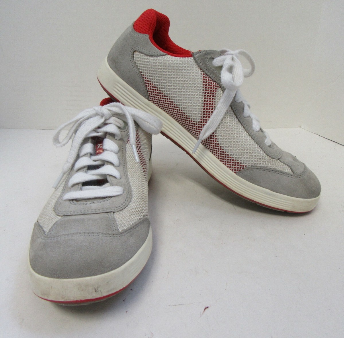 PRADA Men's Red and Grey Sneakers Size 6 | eBay