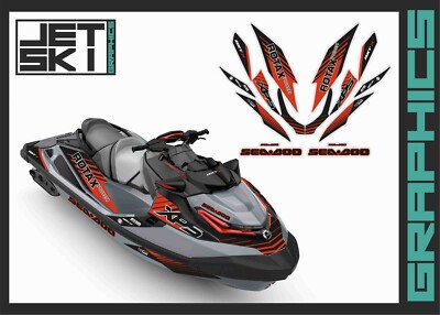 Sea-Doo RXT X 300 2018 Graphics Decal Sticker Kit – Black & Red