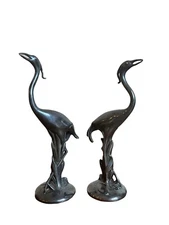 WEIDLICH BROS W. B. MFG CO. ART DECO SILVERPLATE CRANE/EGRET FIGURINES PAIR