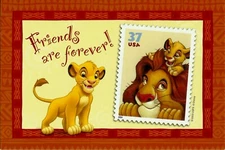 KING LIN, MUFASA & SIMBA, OFFICIAL USPS DISNEY NOTE CARD