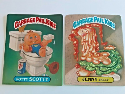 GARBAGE PAIL KIDS folder potty Scotty Jenny jelly 2 sided 1980s 1st series