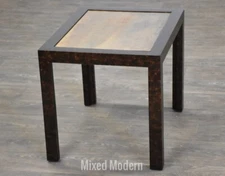 John Widdicomb Faux Burl and Brass End Table 
