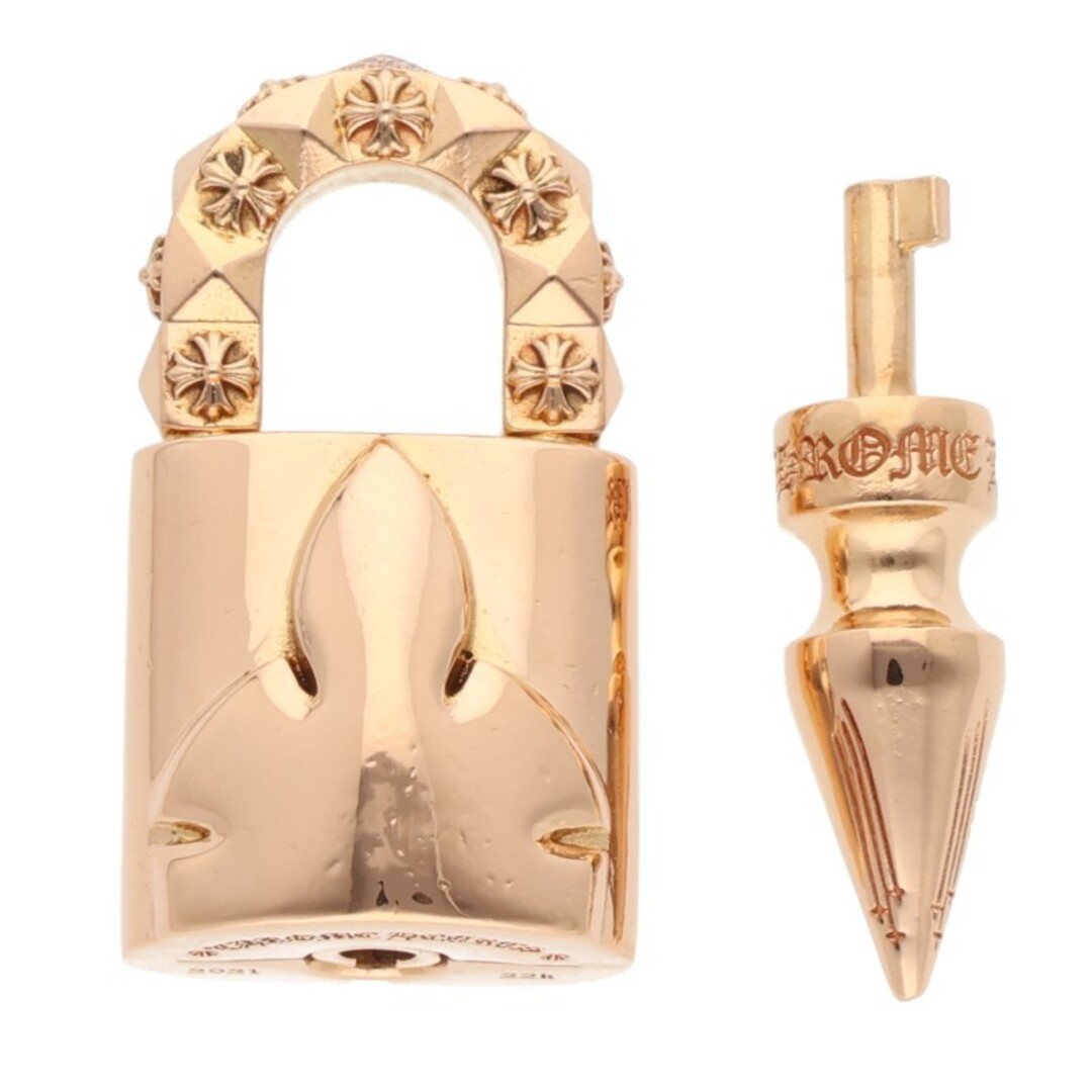 Chrome Hearts 22k P D Padlock Flerknee PAVE Diamond gold Necklace Top Men's Used thumbnail 2