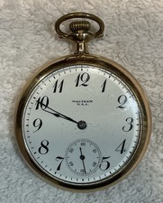 1918 WALTHAM Grade 620 Open Face Pocket Watch Model 1908 15J GF Case Runs