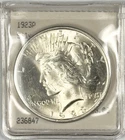1923 SILVER PEACE DOLLAR BU VINTAGE HANNES TULVING HOLDER