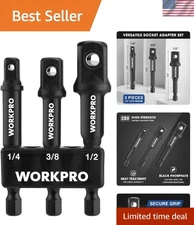 Professional Grade 3-Piece Socket Adapter Set - Ideal for Home Improvement Tasks
