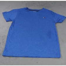 Tommy Hilfiger Boys T-Shirt Blue Short Sleeve Small Logo Size 5 Kids Soft Tee
