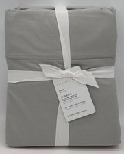 Pottery Barn 400 Thread Count Classic Organic Percale KING Sheet Set Gray Mist