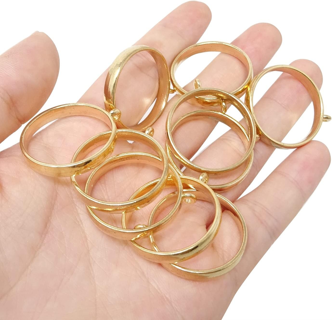 Honbay 10PCS 25mm Round Frame Pendant Open Back Bezel KC Gold 