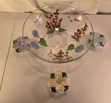 White Barn Candle Company Bowl And  Set Of 3 Floating Candles Floral Design