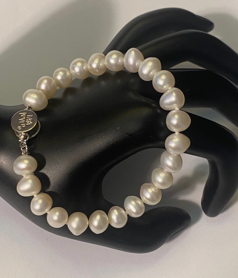 Brazalete Helzberg Diamantes Genuino Brillante Perla Blanca Firmado Soy Amado PGPM Foto 2 de 4