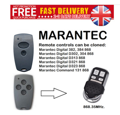 MARANTEC FERNBEDIENUNG HAND SET 868 MhZ DIGITAL 302 382 384 ZAPPER GARAGENTOR