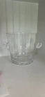 Tiffany & Co Vintage Glass Crystal Scroll Handle Ice Bucket - Marked, New