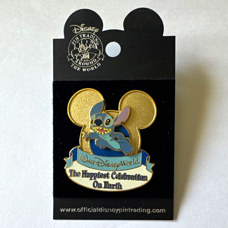 Disney Walt Disney World Stitch Glitter Pin The Happiest Celebration On Earth