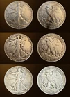 (3) Walking Liberty Coin Lot - 1941, 1945, 1945 - 90% Silver Half Dollar Coins