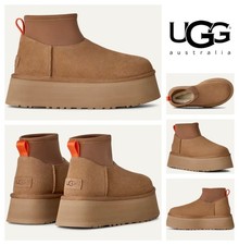 UGG Classic Mini Dipper Platform Boots Booties Womens Size 9 Chestnut NEW 170
