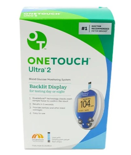 ORIGINAL OneTouch Ultra 2 Blutzuckermessgerät nur hintergrundbeleuchtetes Display BRANDNEU 