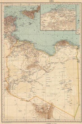 Libya Map Journal: Vintage Map Notebook